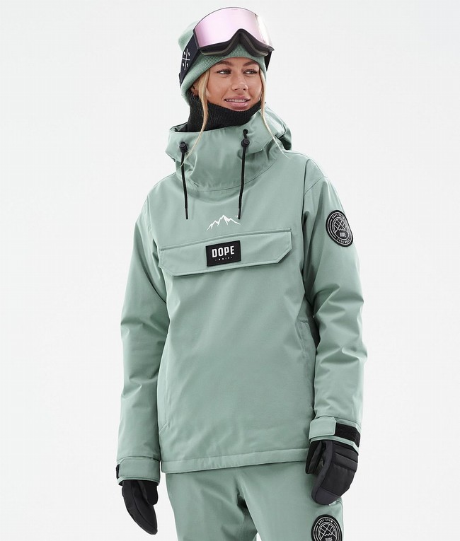 Women Dope Blizzard W Snowboard Jackets Green | SLIMGDU-42