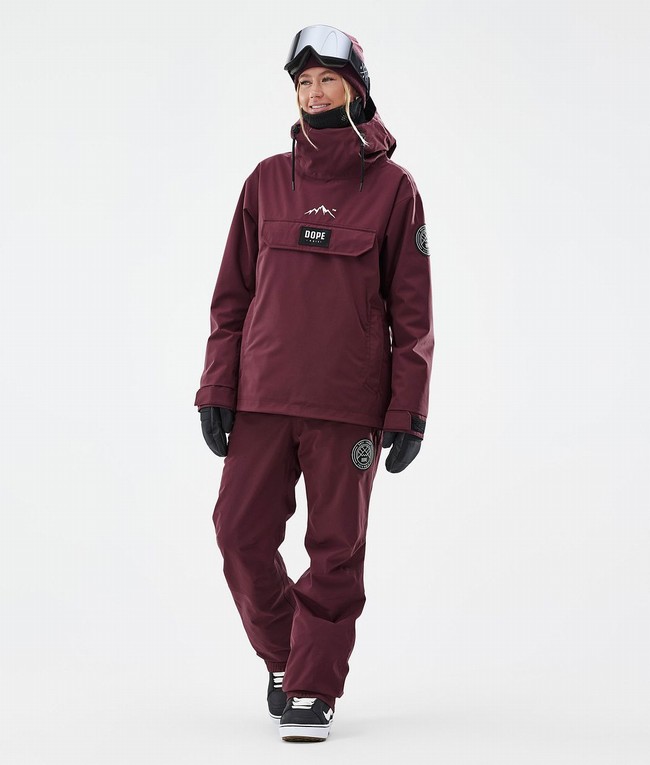 Women Dope Blizzard W Snowboard Pants Burgundy | DQNBSVT-76