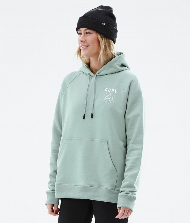 Women Dope Common W 2022 Hoodie Green | RIGEBVQ-23