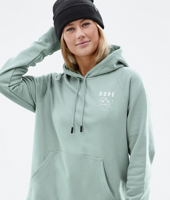 Women Dope Common W 2022 Hoodie Green | RIGEBVQ-23