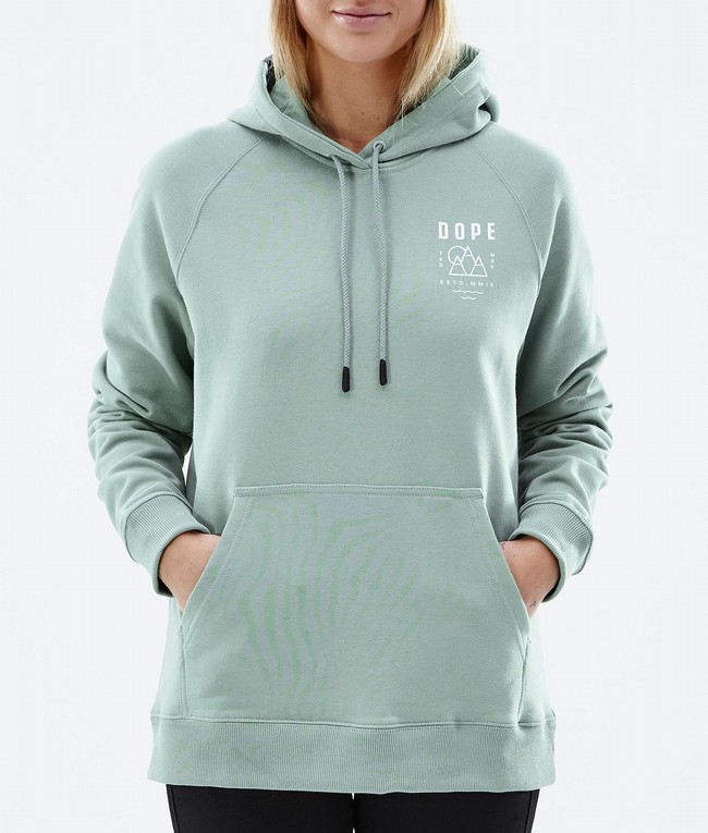 Women Dope Common W 2022 Hoodie Green | RIGEBVQ-23