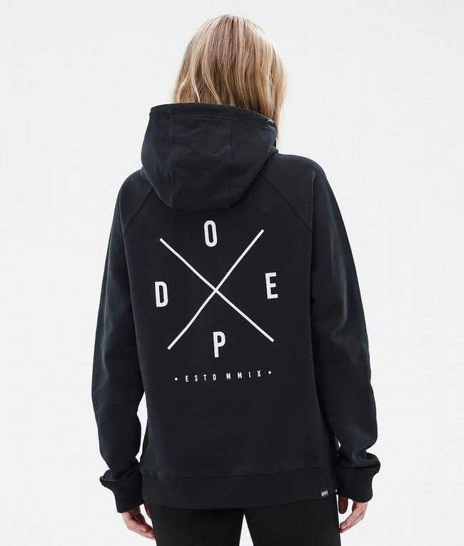 Women Dope Common W Hoodie Black | MCVKJIQ-48