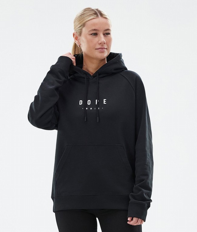 Women Dope Common W Hoodie Black | OGUHYVN-02