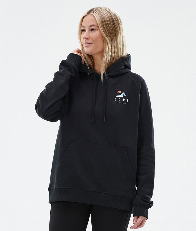 Women Dope Common W Hoodie Black | YXFTIML-92