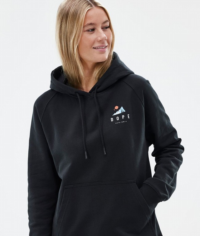 Women Dope Common W Hoodie Black | YXFTIML-92