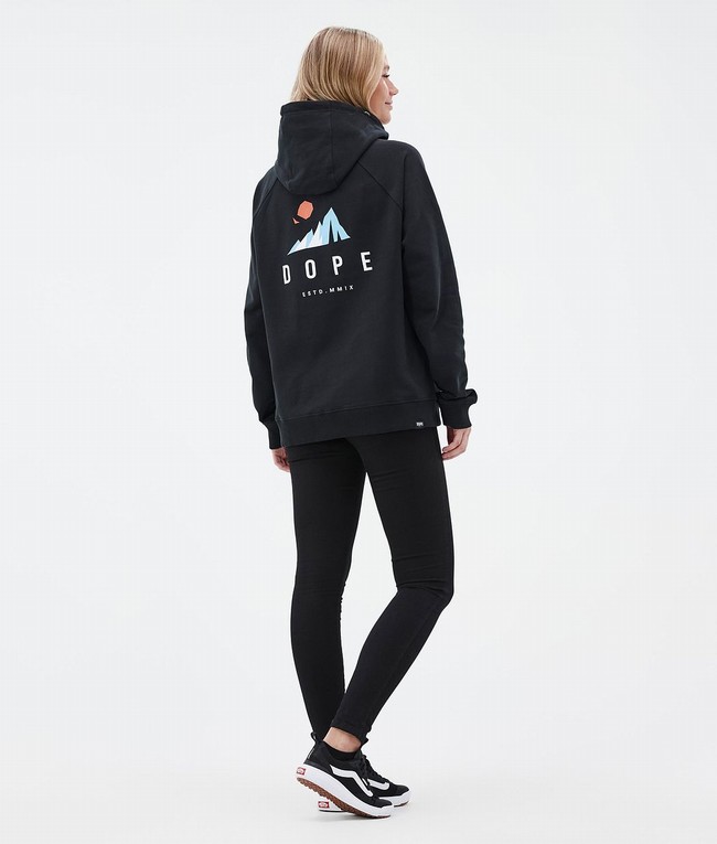 Women Dope Common W Hoodie Black | YXFTIML-92