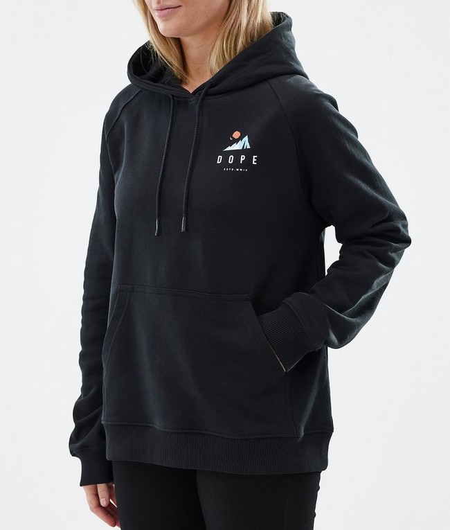 Women Dope Common W Hoodie Black | YXFTIML-92