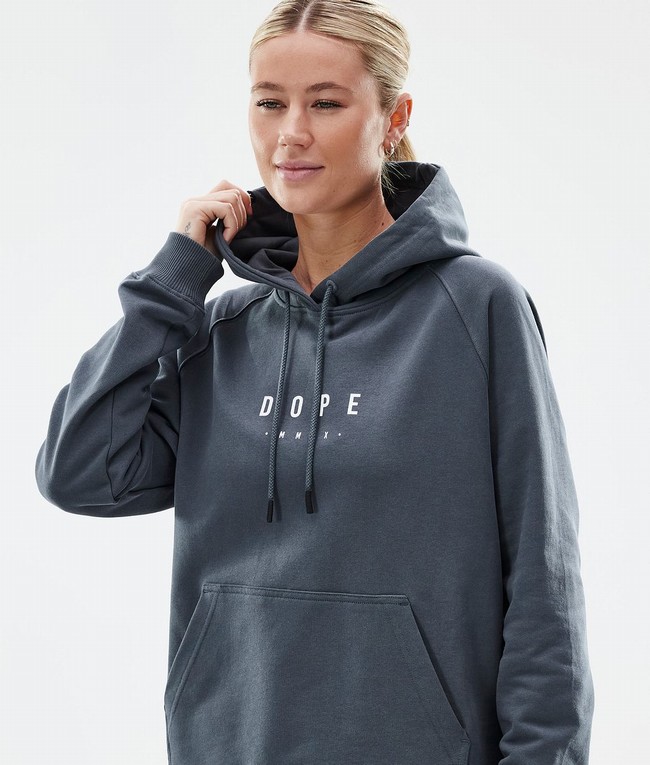 Women Dope Common W Hoodie Blue | IPUVFWC-80