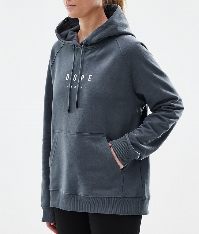 Women Dope Common W Hoodie Blue | IPUVFWC-80