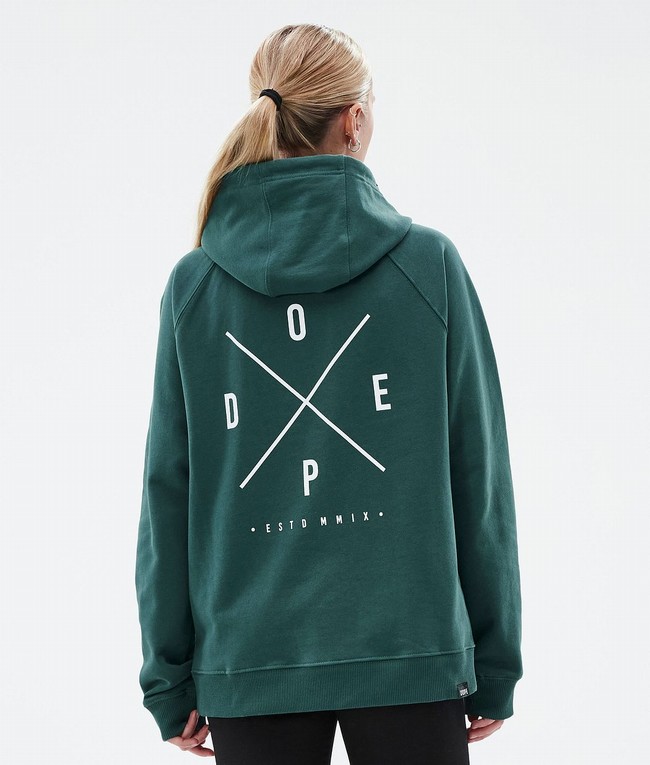 Women Dope Common W Hoodie Green | LMJWAED-39