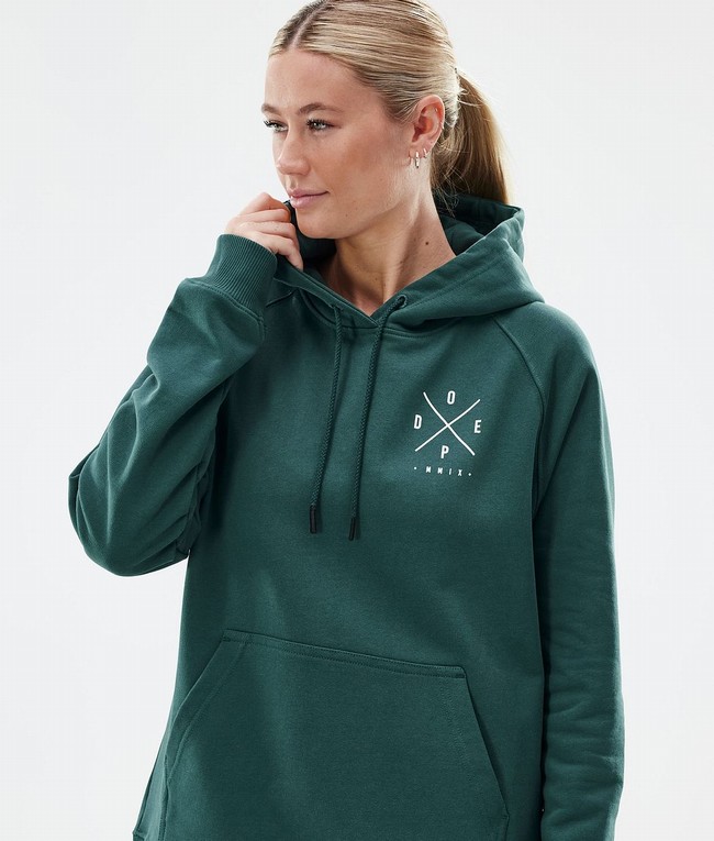 Women Dope Common W Hoodie Green | LMJWAED-39