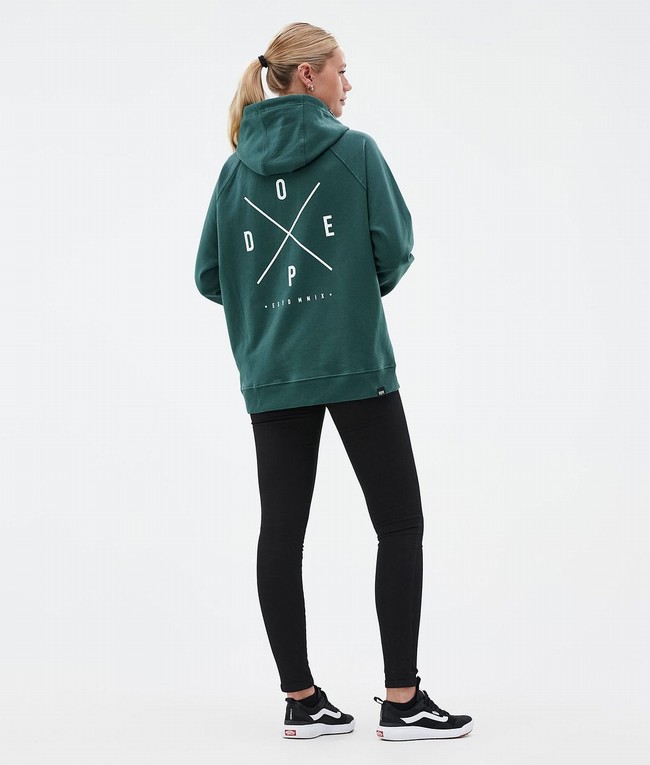 Women Dope Common W Hoodie Green | LMJWAED-39