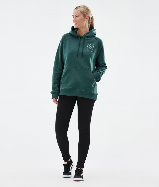 Women Dope Common W Hoodie Green | LMJWAED-39