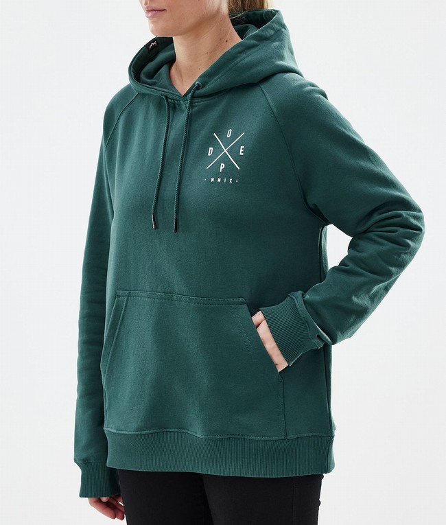 Women Dope Common W Hoodie Green | LMJWAED-39