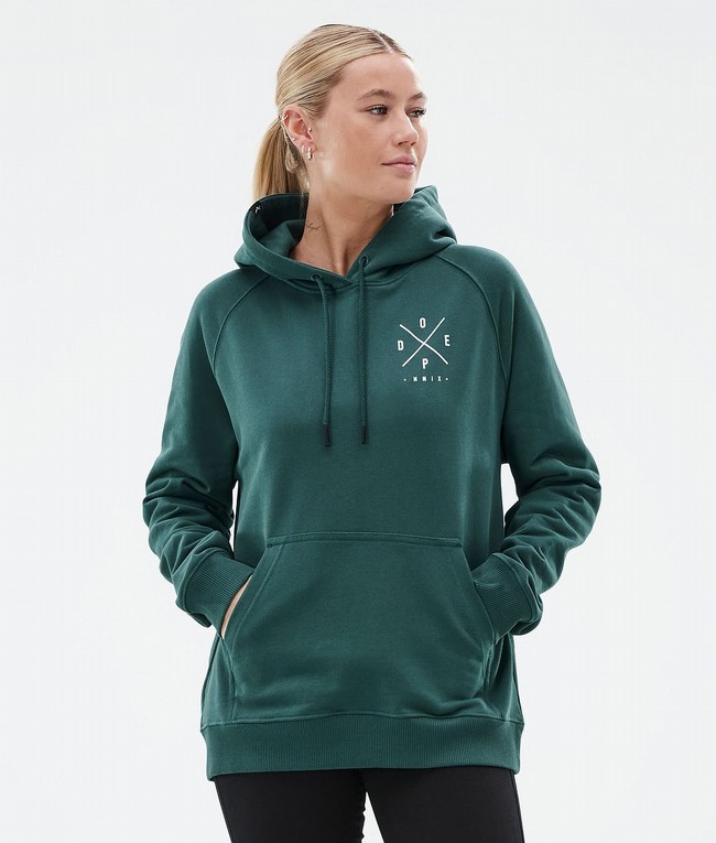 Women Dope Common W Hoodie Green | LMJWAED-39