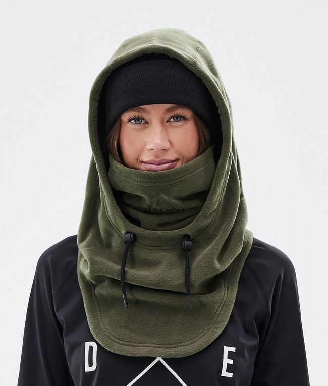 Women Dope Cozy Hood II Face Masks Olive / Green | CWGXKSE-98