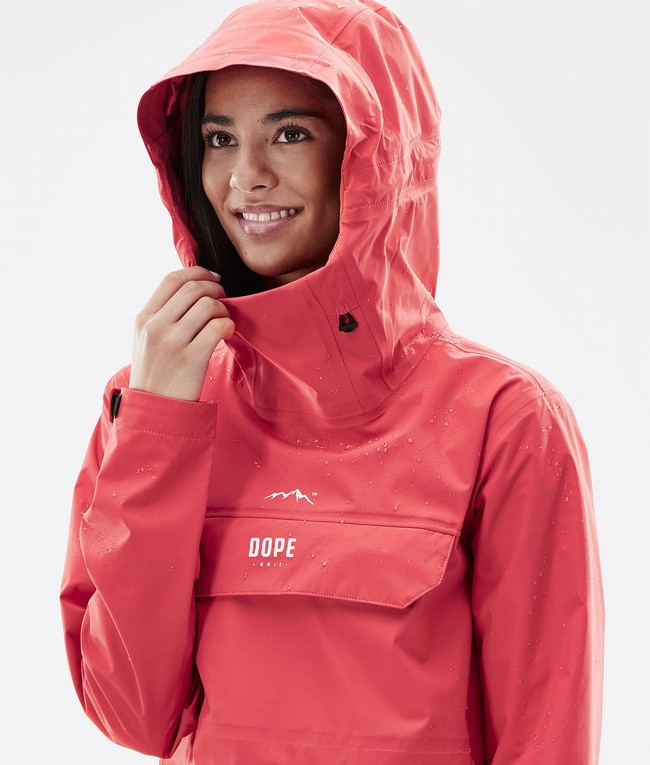 Women Dope Downpour W Outdoor Jackets Coral | NWALCED-67