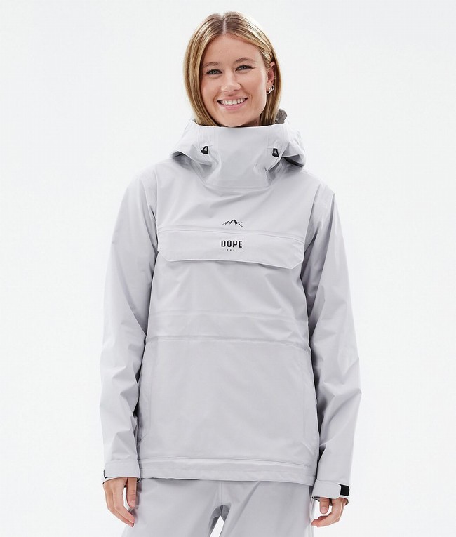 Women Dope Downpour W Outdoor Jackets Light Grey | LDGSEXV-63