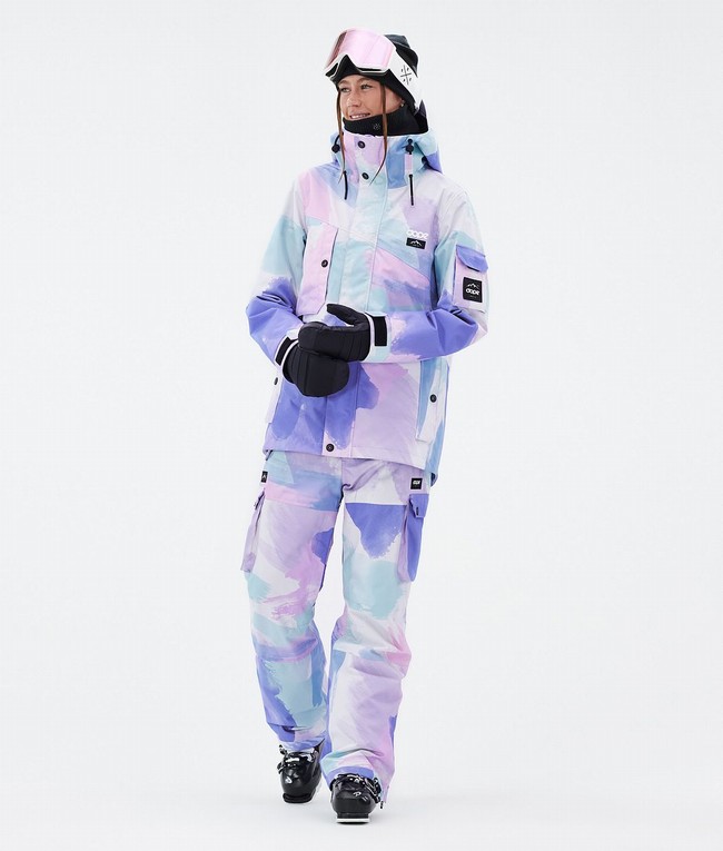 Women Dope Iconic W Ski Pants Blue / Pink | PJLYQNB-81