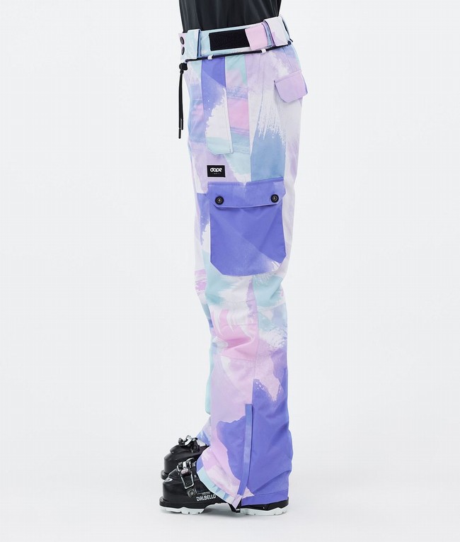 Women Dope Iconic W Ski Pants Blue / Pink | PJLYQNB-81