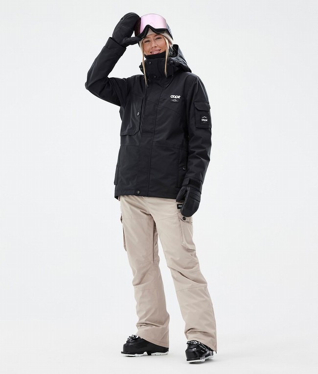 Women Dope Iconic W Ski Pants Brown | XUAQDCW-51