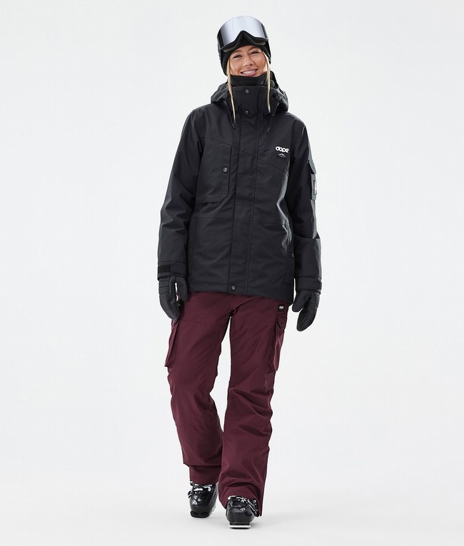 Women Dope Iconic W Ski Pants Burgundy | WHEFTXL-87