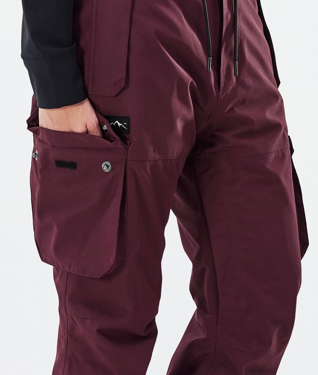 Women Dope Iconic W Ski Pants Burgundy | WHEFTXL-87