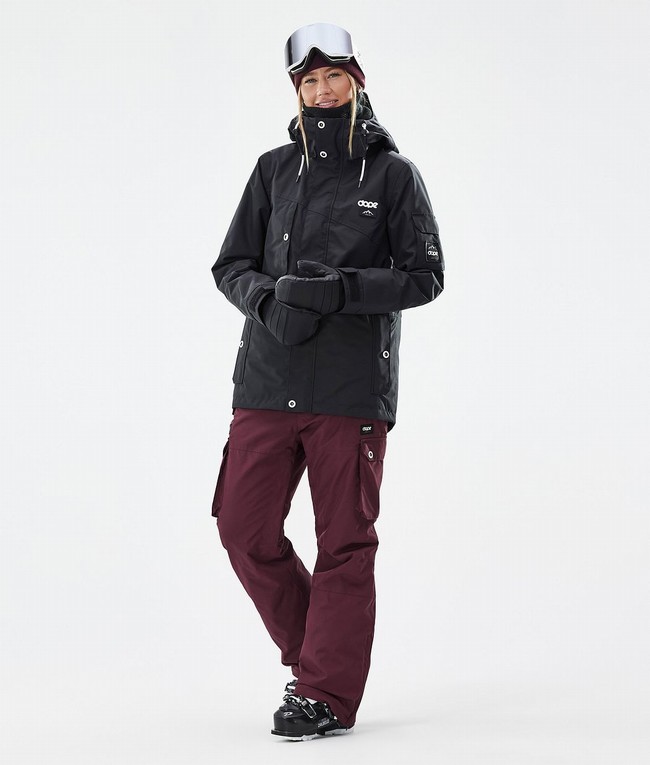 Women Dope Iconic W Ski Pants Burgundy | ZMLHPDX-63