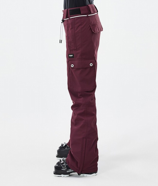 Women Dope Iconic W Ski Pants Burgundy | ZMLHPDX-63