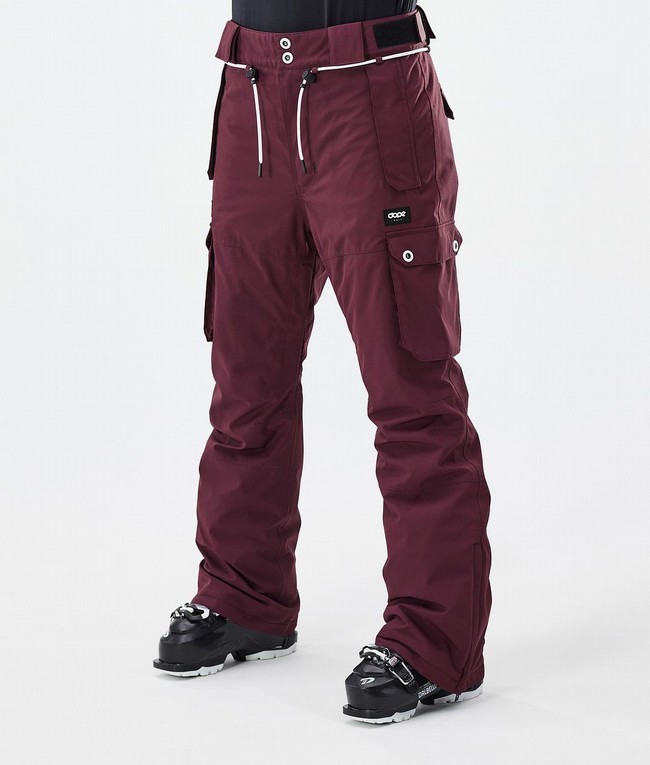 Women Dope Iconic W Ski Pants Burgundy | ZMLHPDX-63