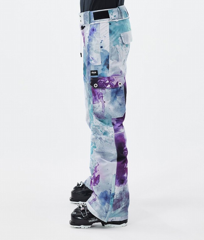 Women Dope Iconic W Ski Pants Green / Purple | KCBXVZQ-46