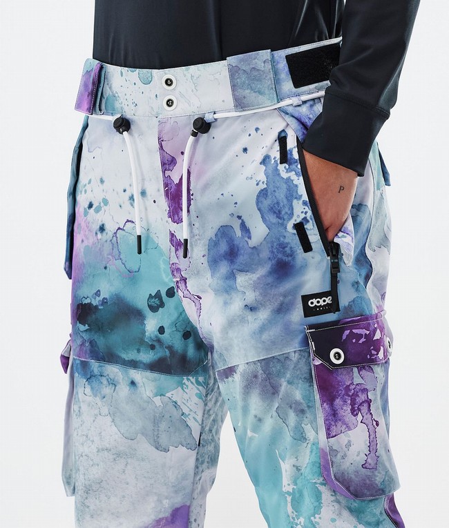 Women Dope Iconic W Ski Pants Green / Purple | KCBXVZQ-46