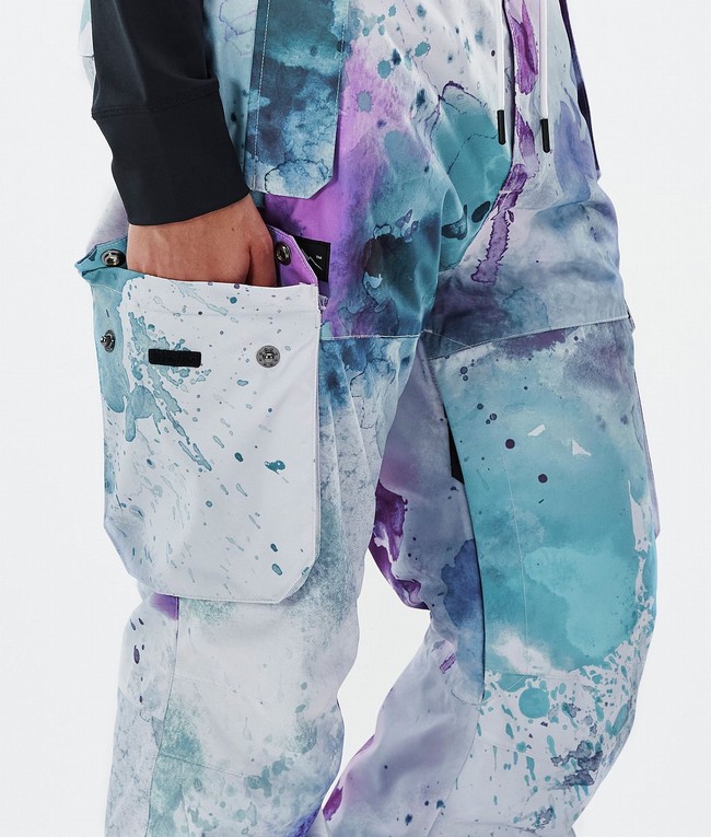 Women Dope Iconic W Ski Pants Green / Purple | KCBXVZQ-46