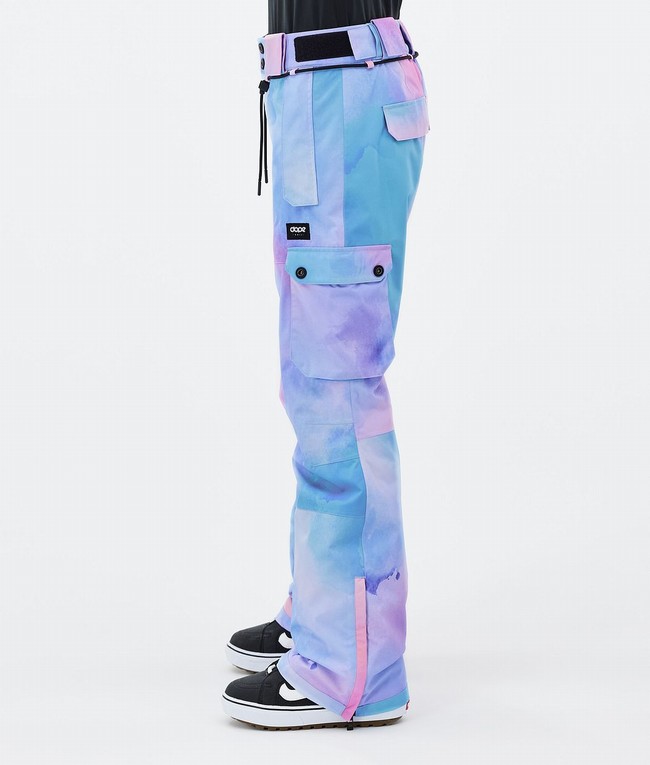 Women Dope Iconic W Snowboard Pants Blue / Pink | QOMHTXU-68