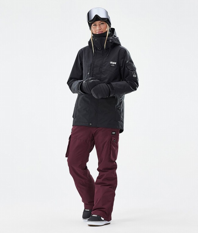 Women Dope Iconic W Snowboard Pants Burgundy | GPEIWSM-54