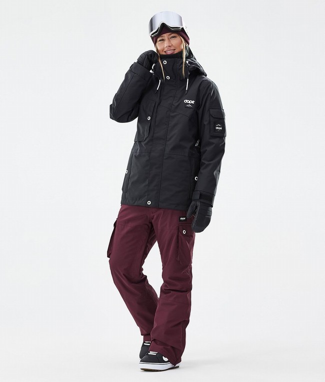 Women Dope Iconic W Snowboard Pants Burgundy | UMCGTQR-70