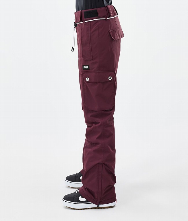 Women Dope Iconic W Snowboard Pants Burgundy | UMCGTQR-70