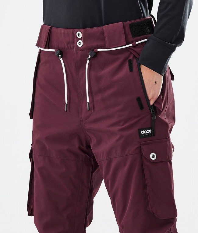 Women Dope Iconic W Snowboard Pants Burgundy | UMCGTQR-70