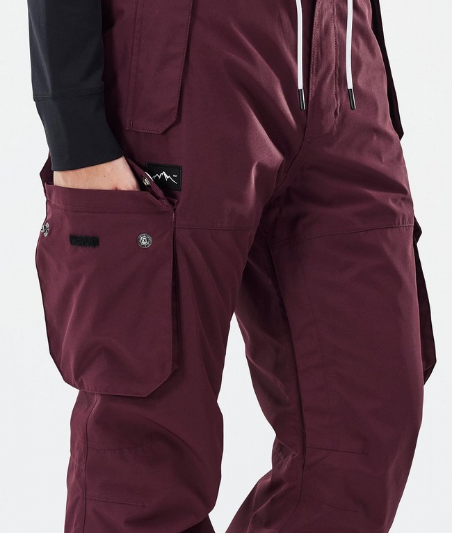 Women Dope Iconic W Snowboard Pants Burgundy | UMCGTQR-70