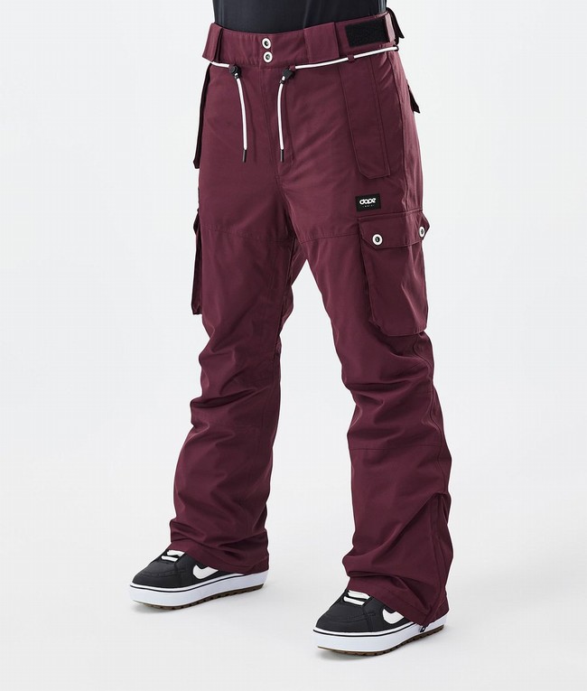 Women Dope Iconic W Snowboard Pants Burgundy | UMCGTQR-70