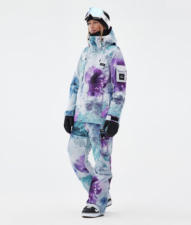 Women Dope Iconic W Snowboard Pants Green / Purple | JFOHYNT-74