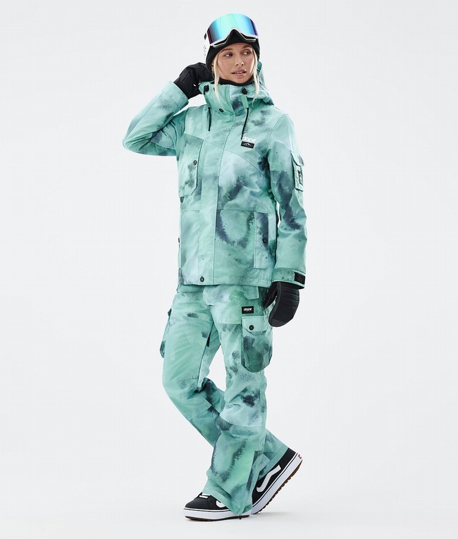 Women Dope Iconic W Snowboard Pants Green | VEFWZND-57