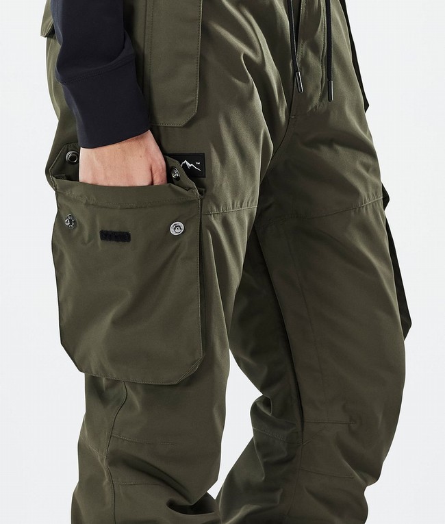 Women Dope Iconic W Snowboard Pants Olive / Green | MWTRFOL-27