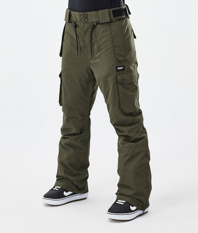 Women Dope Iconic W Snowboard Pants Olive / Green | MWTRFOL-27