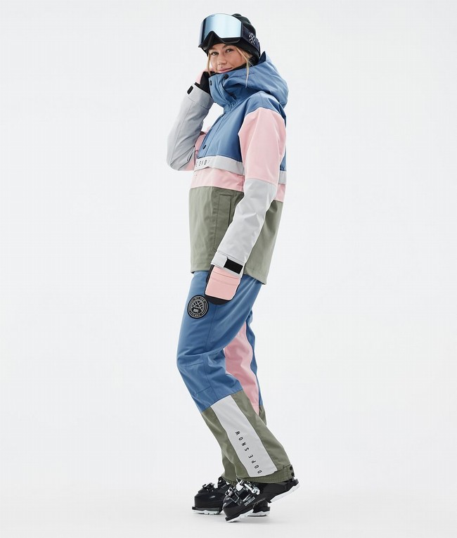 Women Dope Legacy Track W Ski Jackets Blue / Grey / Light Grey / Pink | VXWSLNA-93