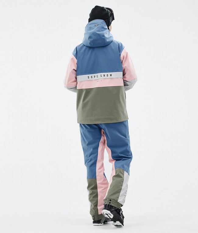 Women Dope Legacy Track W Ski Jackets Blue / Grey / Light Grey / Pink | VXWSLNA-93