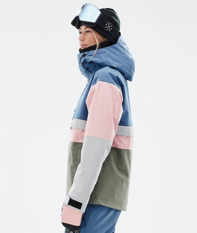 Women Dope Legacy Track W Ski Jackets Blue / Grey / Light Grey / Pink | VXWSLNA-93