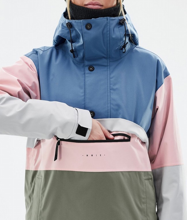 Women Dope Legacy Track W Ski Jackets Blue / Grey / Light Grey / Pink | VXWSLNA-93