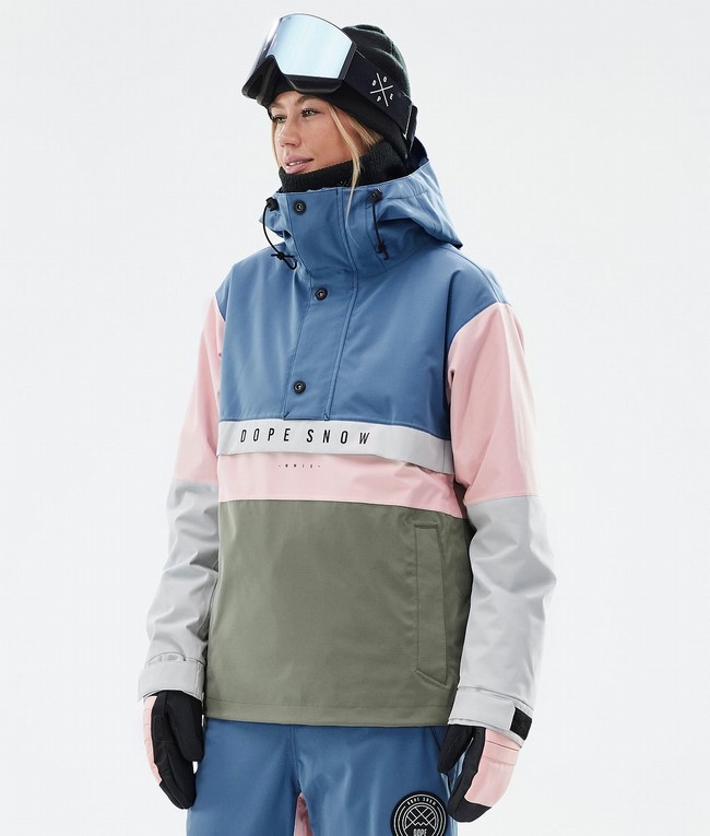 Women Dope Legacy Track W Ski Jackets Blue / Grey / Light Grey / Pink | VXWSLNA-93