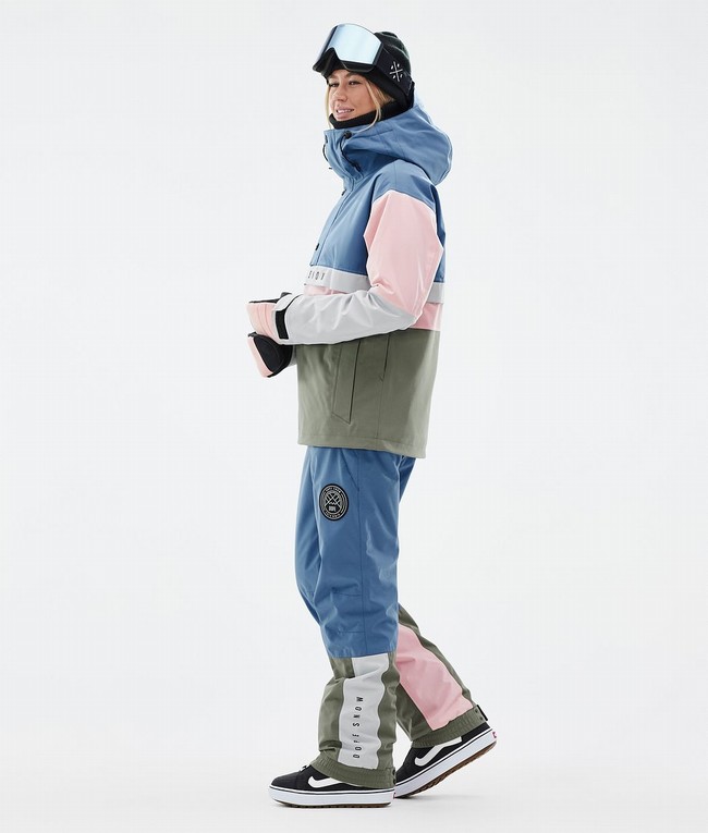 Women Dope Legacy Track W Snowboard Jackets Blue / Grey / Light Grey / Pink | ADOTLFN-18